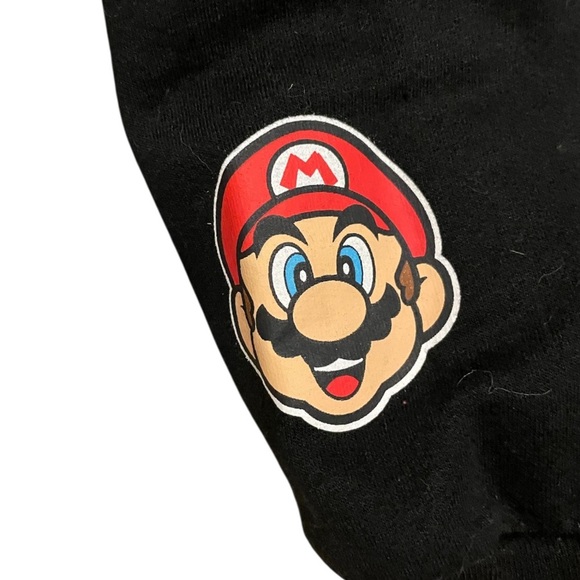 Super Mario Brothers Men’s Black Pullover Sweatshirt Hoodie Size Large - Picture 4 of 6